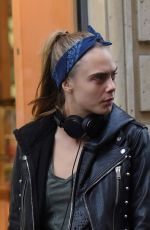 CARA DELEVINGNE Out and About in Paris 02/03/2016