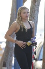CHLLOE MORETZ in Tights Leaves Pilates Class in West Hollywood 02/13/2016