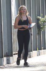 CHLLOE MORETZ in Tights Leaves Pilates Class in West Hollywood 02/13/2016