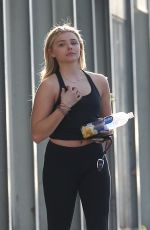 CHLLOE MORETZ in Tights Leaves Pilates Class in West Hollywood 02/13/2016