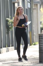 CHLLOE MORETZ in Tights Leaves Pilates Class in West Hollywood 02/13/2016