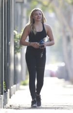 CHLLOE MORETZ in Tights Leaves Pilates Class in West Hollywood 02/13/2016