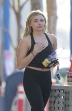 CHLLOE MORETZ in Tights Leaves Pilates Class in West Hollywood 02/13/2016