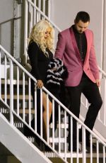 CHRISTINA AGUILERA Leaves 2016 Clive Davis Pre-grammys Gala in Los Angeles 02/15/2016