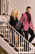 CHRISTINA AGUILERA Leaves 2016 Clive Davis Pre-grammys Gala in Los Angeles 02/15/2016