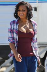 CHRISTINA MILIAN on the Set of Grandfathered in Los Angeles 02/09/2016
