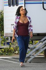 CHRISTINA MILIAN on the Set of Grandfathered in Los Angeles 02/09/2016