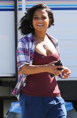 CHRISTINA MILIAN on the Set of Grandfathered in Los Angeles 02/09/2016