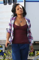 CHRISTINA MILIAN on the Set of Grandfathered in Los Angeles 02/09/2016