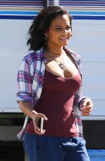 CHRISTINA MILIAN on the Set of Grandfathered in Los Angeles 02/09/2016
