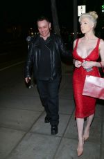 COURTNEY STODDEN Out for Valentines Dinner at Dan Tana