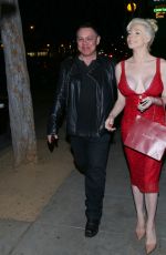 COURTNEY STODDEN Out for Valentines Dinner at Dan Tana