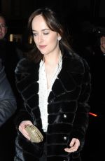 DAKOTA JOHNSON Arrives at Her Hotel in London 02/09/2016