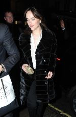 DAKOTA JOHNSON Arrives at Her Hotel in London 02/09/2016