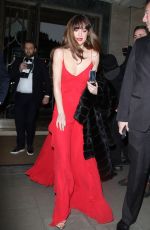 DAKOTA JOHNSON Leaves Her Hotel in London 02/14/2016