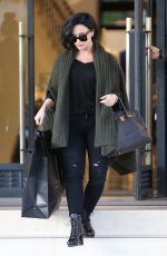 DEMI LOVATO Leaves Barneys New York in Beverly Hills 02/03/2016