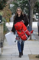 ELIZABETH HURLEY Arrives at Her Home in London 02/11/2016