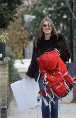 ELIZABETH HURLEY Arrives at Her Home in London 02/11/2016
