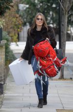 ELIZABETH HURLEY Arrives at Her Home in London 02/11/2016