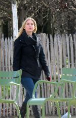 ELIZABETH MITCHELL Out at Tuileries Garden in Paris 02/03/2016