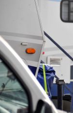 ELLE FANNING on the Set of 