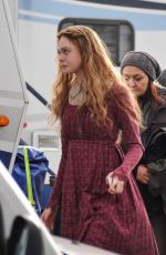 ELLE FANNING on the Set of 