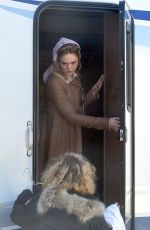 ELLE FANNING on the Set of 