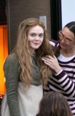 ELLE FANNING on the Set of 