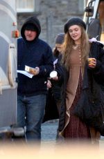 ELLE FANNING on the Set of 