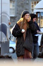 ELLE FANNING on the Set of 