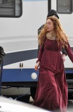 ELLE FANNING on the Set of 