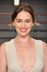 EMILIA CLARKE at Vanity Fair Oscar 2016 Party in Beverly Hills 02/28/2016