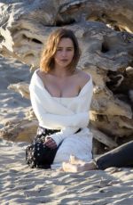 EMILIA CLARKE on the Set of a Photoshoot in Malibu 02/04/2016