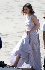 EMILIA CLARKE on the Set of a Photoshoot in Malibu 02/04/2016