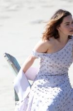EMILIA CLARKE on the Set of a Photoshoot in Malibu 02/04/2016
