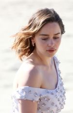 EMILIA CLARKE on the Set of a Photoshoot in Malibu 02/04/2016