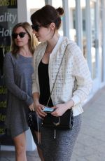 EMMA STONE in Leggings at Sushi Park in West Hollywood 02/25/2016