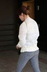 EMMA STONE in Leggings at Sushi Park in West Hollywood 02/25/2016