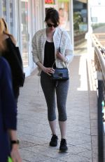 EMMA STONE in Leggings at Sushi Park in West Hollywood 02/25/2016