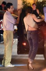 EMMA STONE Outside Sunset Towers Hotel in Los Angeles 02/26/2016