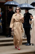 EMMY ROSSUM Leaves Carolina Herrera Fashion Show in New York 02/15/2016