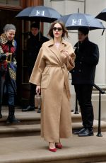 EMMY ROSSUM Leaves Carolina Herrera Fashion Show in New York 02/15/2016