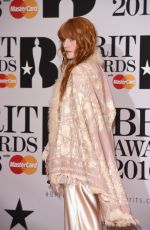 FLORENCE WELCH at Brit Awards 2016 in London 02/24/2016