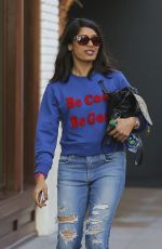 FREIDA PINTO in Ripped Jeans Out Shopping at The Grove in West Hollywood 02/22/2016