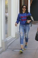 FREIDA PINTO in Ripped Jeans Out Shopping at The Grove in West Hollywood 02/22/2016