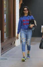 FREIDA PINTO in Ripped Jeans Out Shopping at The Grove in West Hollywood 02/22/2016