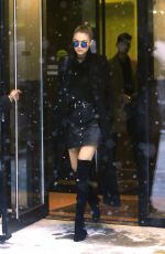 GIGI HADID Leaves Her Hotel in New York 02/15/2016