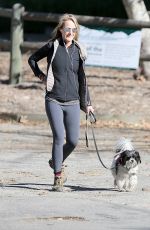 HELEN HUNT Walks Her Dog Out in Los Angeles 02/15/2016