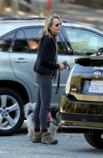 HELEN HUNT Walks Her Dog Out in Los Angeles 02/15/2016