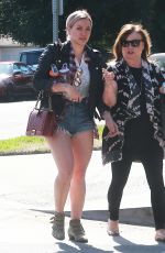 HILARY DUFF in Cutoffs Out in Los Angeles 02/20/2016
